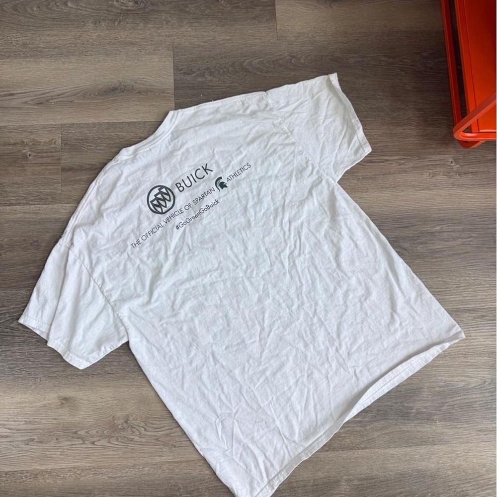 Gildan Michigan State University Basketball T-Shirt White Mens XL Buick Spartan - Picture 2 of 5